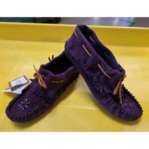 Bastien Suede Moccasins Purple, New With Tags, Size 8
